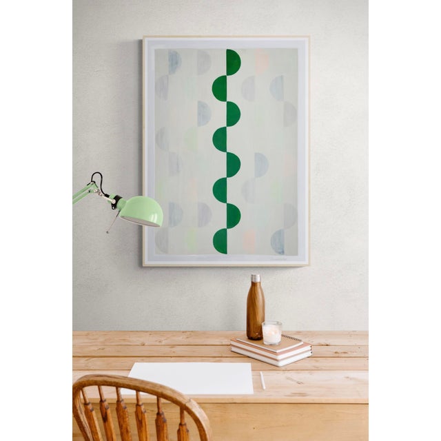 This piece starts with a background of colored pencil shapes in multiple colors followed by a wash of creamy beige acrylic...