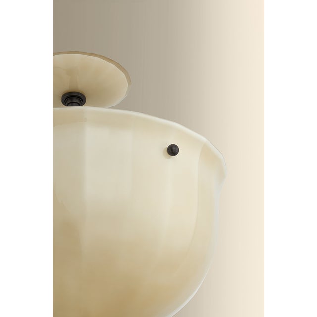 Hudson Valley Lighting Nevins 14 in. 1 Light Semi Flush in Distressed Bronze Finish For Sale In New York - Image 6 of 7