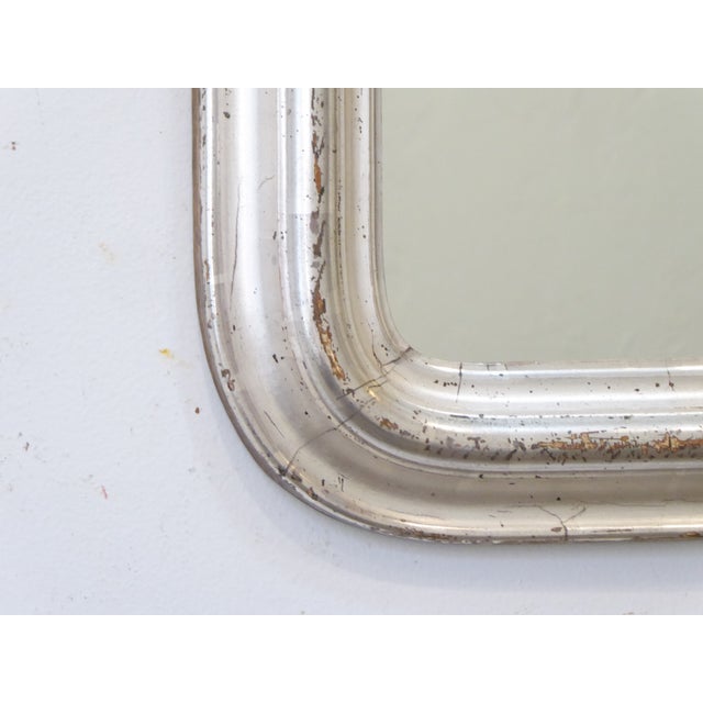 American 19th Century Curved Corner Silverleaf Mirror For Sale - Image 3 of 3