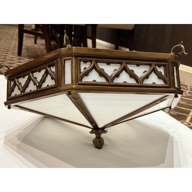 Early 2000s Gothic Style Custom Suspended Ceiling Light / Chandelier For Sale In Chicago - Image 6 of 9