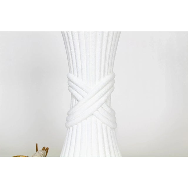 Mid Century white plaster lamps this lamp has a white Gesso finish wired and in working condition Dimensions; 8"Width x...