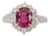 1.5ct Rubellite Garnet Ring With Natural Diamond Accent: Solid 14k Gold, , Size 6.75 For Sale