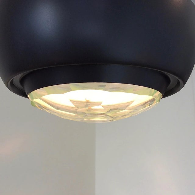 Black Italian Glass & Metal 1230 Pendant Lamp from Stilnovo, 1960s For Sale - Image 8 of 15