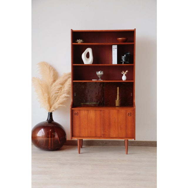 Scandinavian Teak Glass-Fronted Bookcase, 1960s For Sale - Image 11 of 18