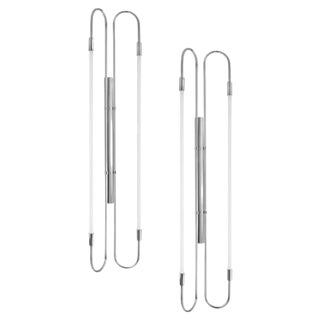 Nickel Wall Lamps Neon Double 103 by Magic Circus Editions, Set of 2 For Sale