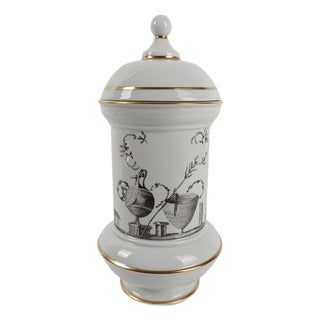 Porcelain Jar with Fabius von Gugel-Inspired Pompeii Lithographs, 1950s For Sale