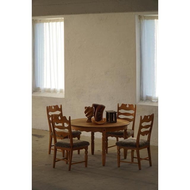 Mid-Century Danish Chairs in Oak & Lambswool by Henning Kjærnulf for E.G. Møbler, 1960s, Set of 8 For Sale - Image 6 of 18