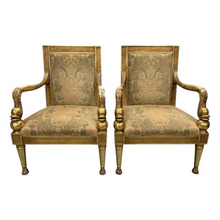 Rose Tarlow Dolphin Gilt Armchairs- A Set of 2 For Sale