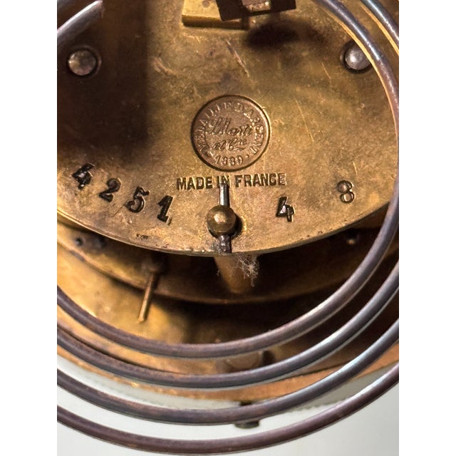 Unusual Antique French Ormolu Decorated Crystal Regulator Clock W Porcelain Cherub Decorated Dial For Sale - Image 10 of 12