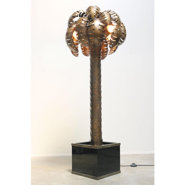 Maison Jansen Vintage Palm Floor Lamp in Brass by Christian Techoueyres for Maison Jansen, 1970 For Sale - Image 4 of 13