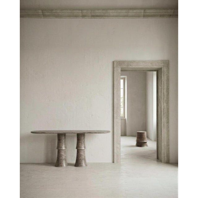 Not Yet Made - Made To Order Tall Stool in Travertine by Pietro Franceschini For Sale - Image 5 of 6