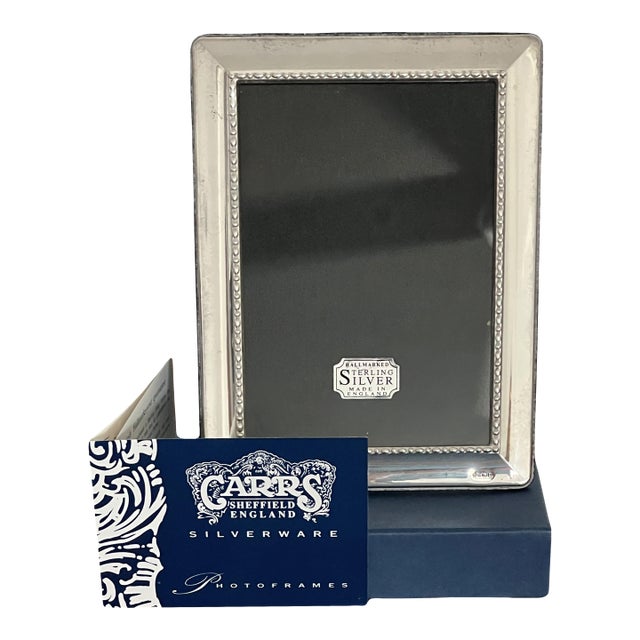 Carrs Sterling Silver Rectangular English Picture Photo Frame, Hallmarked by Ron Carr For Sale