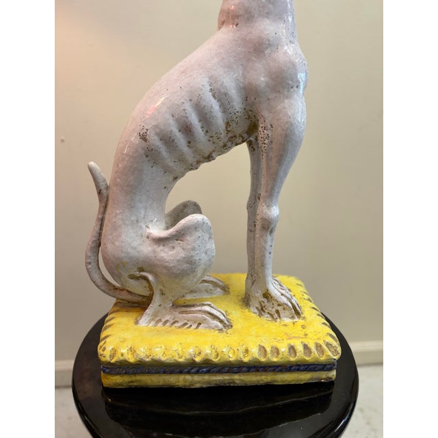 1970s 1970s Italian Terracotta Glazed Greyhound on Seated Base For Sale - Image 5 of 12