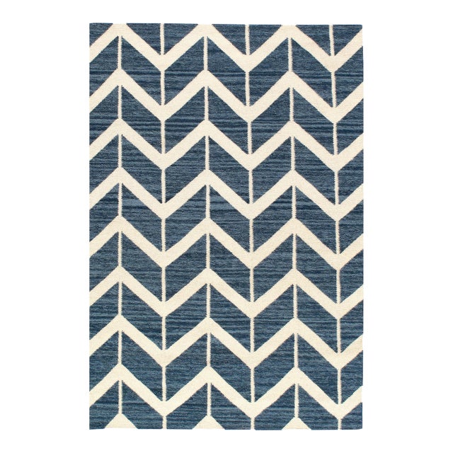 Pasargad DC Blue Modern Hand Knotted Rug For Sale