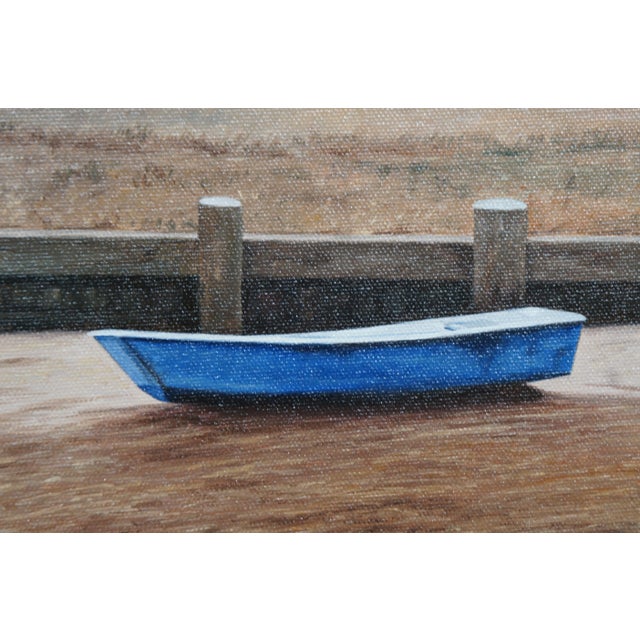 Michael McGovern Grounded Boats Beach Landscape Oil Painting on Canvas For Sale - Image 11 of 12