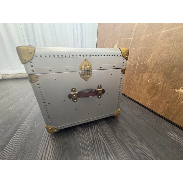 Rh Restoration Hardware Vintage Porter's Trunk For Sale - Image 14 of 18