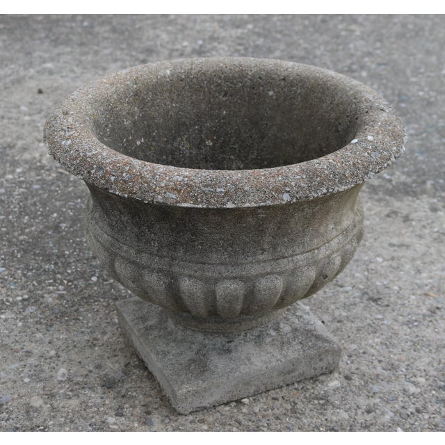 Neoclassical Late 20th Century Neoclassical Style Cast Concrete Garden Urn For Sale - Image 3 of 8
