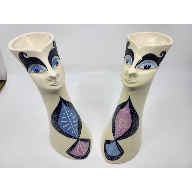Add a touch of elegance to your home with these anthropomorphic vases by Gabrielle Mackiewicz, crafted from glazed...