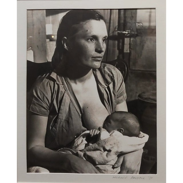 American Horace Bristol -Rose of Sharon -Portrait of Migrant Mother Breastfeeding -1937 Silver Gelatin For Sale - Image 3 of 8
