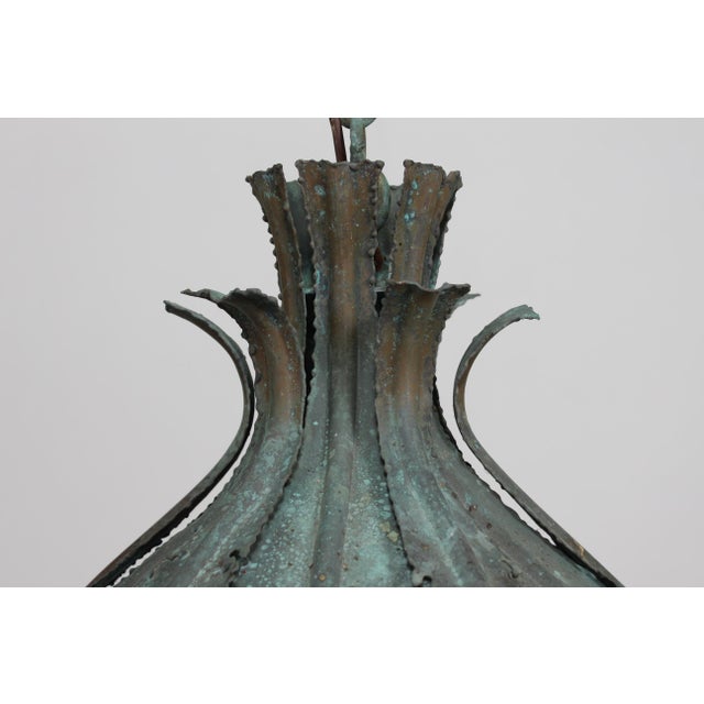 Brown Vintage Danish Brutalist Green Pendant in Brass by Svend Aage Holm Sørensen, 1960s For Sale - Image 8 of 17