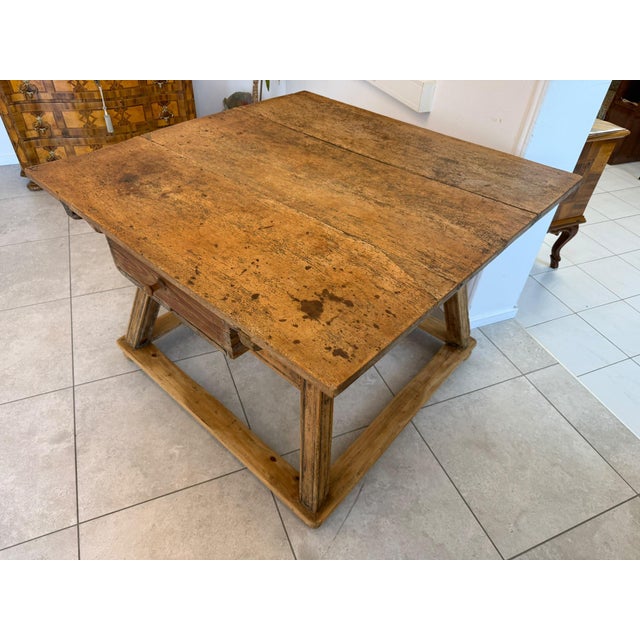 Rustic Farmhouse Dining Table in Natural Wood For Sale - Image 6 of 17