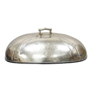 Antique Hotel McAlpin International Silver Co. Silver Soldered Serving Meat Dome For Sale