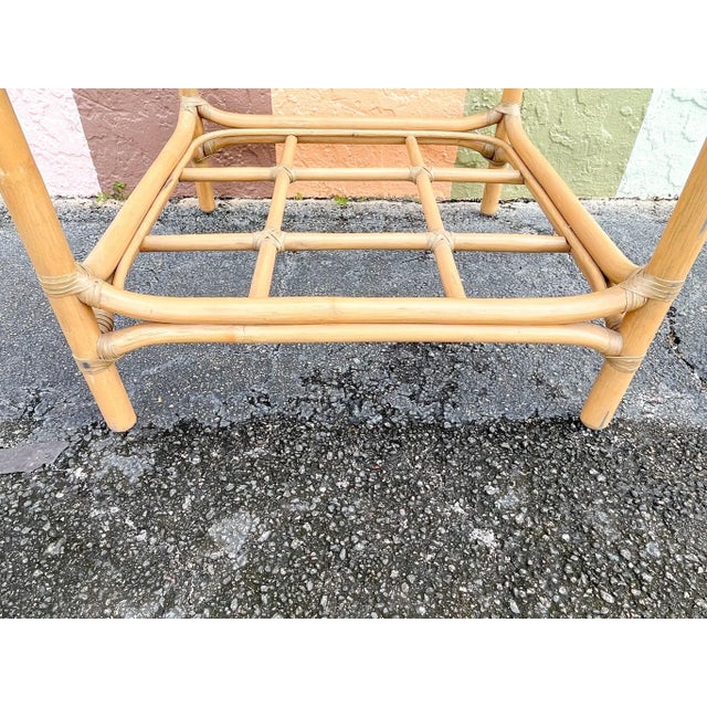 Ficks Reed Palm Beach Regency Medium Ficks Reed Rattan Coffee Table For Sale - Image 4 of 5