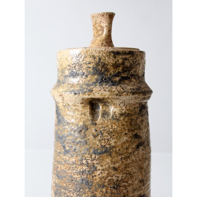 Ceramic Vintage 1970s Handmade Studio Pottery Lidded Jar For Sale - Image 7 of 15