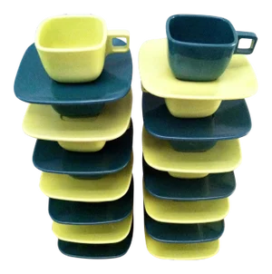 Melamine Cups and Saucers - Set of 14