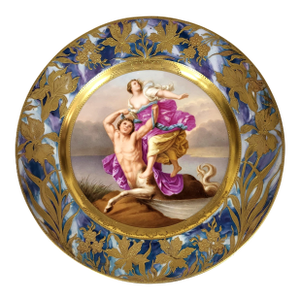 Superb 19th C Austrian Hand Painted & Gilt Mythological Royal Vienna Porcelain Plate