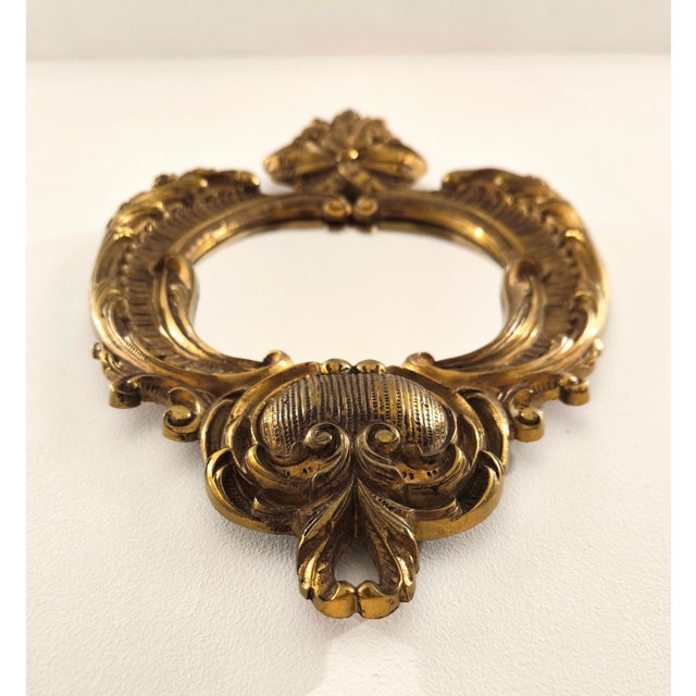 Early 20th Century French Louis XVI-style Bronze Cornucopia Mirror For Sale - Image 11 of 12