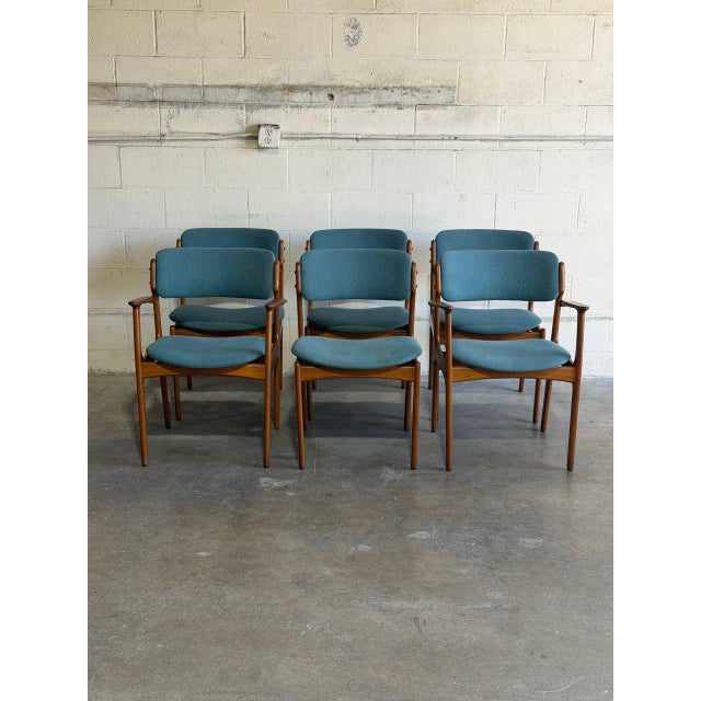 Mid-Century Modern In Style of Erik Buch Set of 6 Solid Teak Dining Chairs Model 49 and 50 Denmark Mid-Century Modern 1960s For Sale - Image 3 of 11