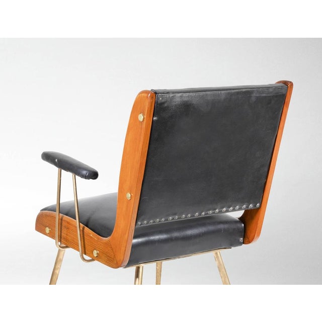 Wood Italian Fabric and Wood Armchairs by Carlo Ratti, 1960s, Set of 2 For Sale - Image 7 of 10