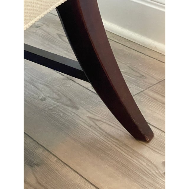 Wood Vintage Barbara Barry for Baker Cream Upholstered Slipper Chair For Sale - Image 7 of 10