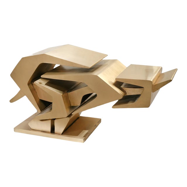 1970s Giorgio Zennaro Number 14 Large Bronze Abstract Sculpture For Sale