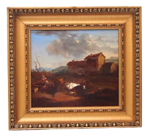 Landscape, 1800s, Oil on Canvas, Framed