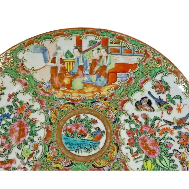 19th Century 19th Century Chinese Export Porcelain Rose Medallion Plate 8" For Sale - Image 5 of 8