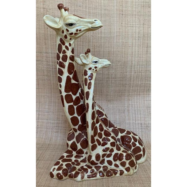 Signed Large Mid Century Ceramic Giraffes Sculpture Chairish