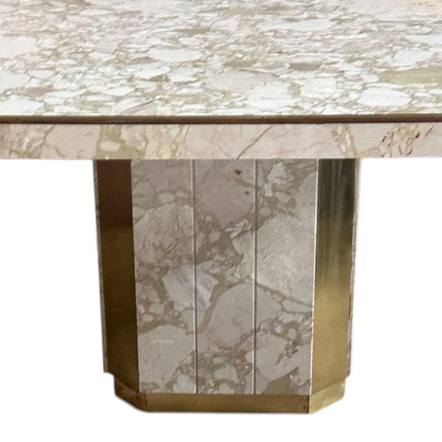 Stone Willy Rizzo for Jean Charles Italian Marble & Brass Dining Table, 1960 For Sale - Image 7 of 7