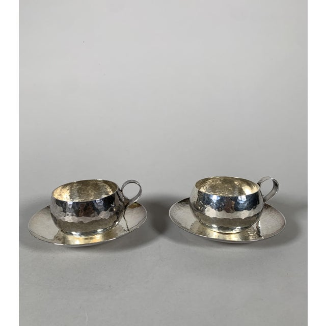 Silver-Plated Metal Cups by Jean Despres, 1950, Set of 2 For Sale - Image 6 of 10