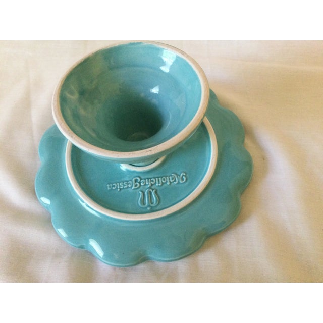 French Country Vintage Maioliche Jessica Cake Stand, Pedestal, Candle Holder, Made in Italy For Sale - Image 3 of 9