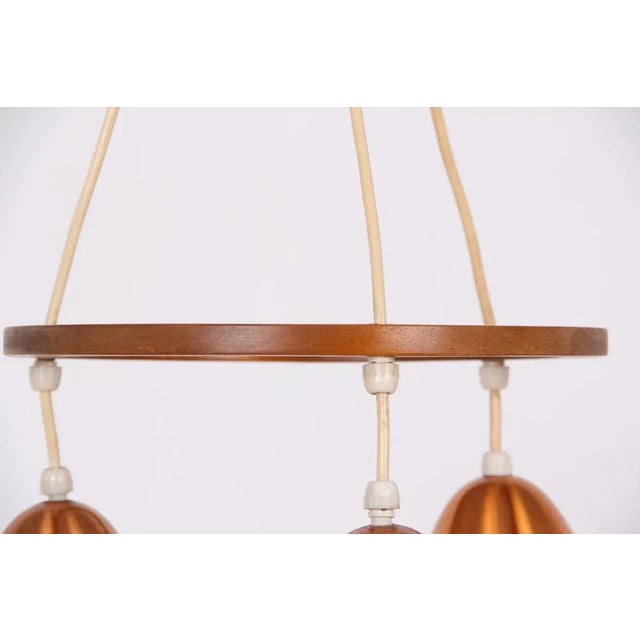 1950s Danish Lamp in Copper and Teak, 1950s For Sale - Image 5 of 6