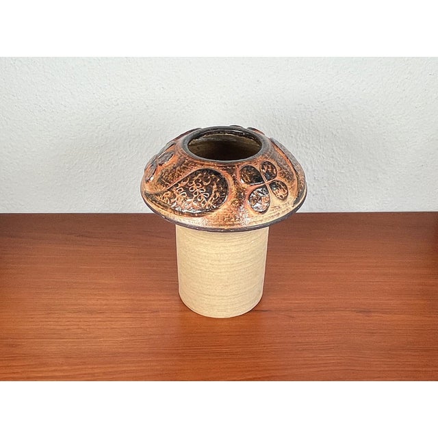 Mid-Century Modern Danish Studio Pottery Mushroom Vase in Stoneware by Haico Nitzsche for Søholm, 1960s For Sale - Image 6 of 18