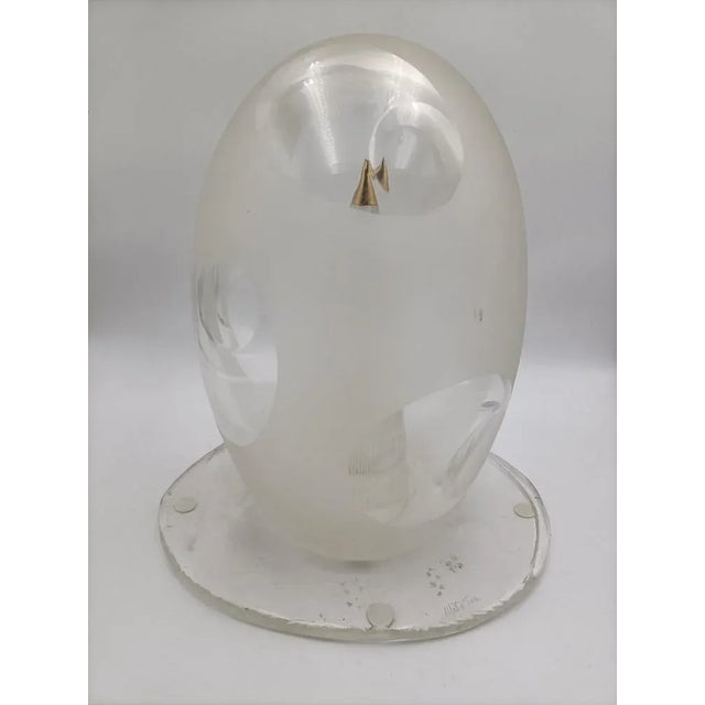 Design Sculpture with Two Elements in Miled and Polished Glass by Punta Mattia Toso for Fratelli Toso, 1990s, in Very Good...