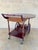 1950s Vintage Wood Tea & Bar Cart with Drop-Leaf Sides and Bottle Holder, 1940s For Sale - Image 5 of 10