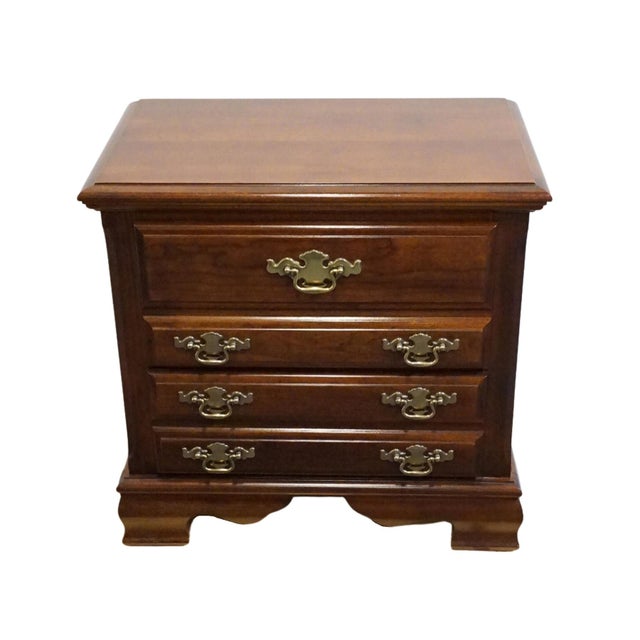 Traditional Bassett Furniture Solid Cherry Traditional Style 26" Two Drawer Nightstand 2107-270 For Sale - Image 3 of 12