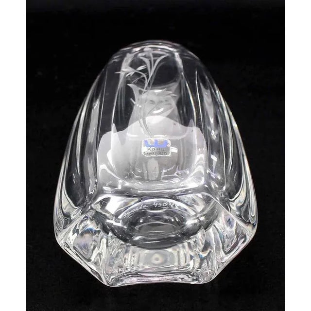 Mid-Century Modern Vintage Swedish Kosta Crystal Vase For Sale - Image 3 of 7