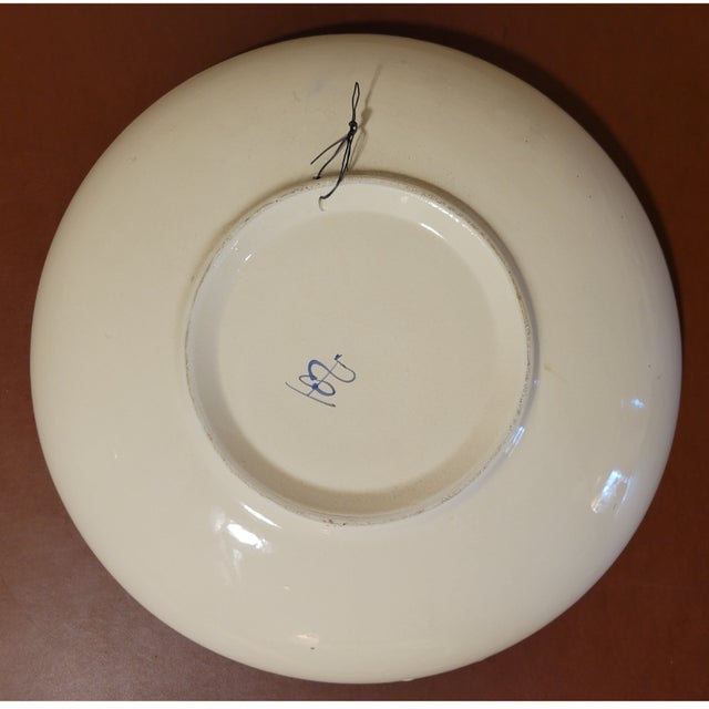 Italian Vintage Hand-Painted Majolica Italian Decorative Bowl For Sale - Image 3 of 4