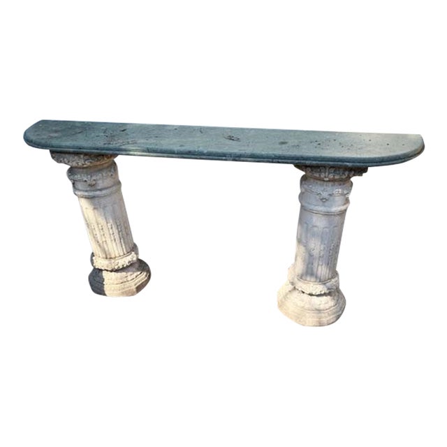 1950s Garden Stone and Marble Console Table For Sale