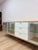 Mid 20th Century Modern MCM Wood Glass Metal Sideboard Credenza White Natural Frosted Glass For Sale - Image 5 of 13